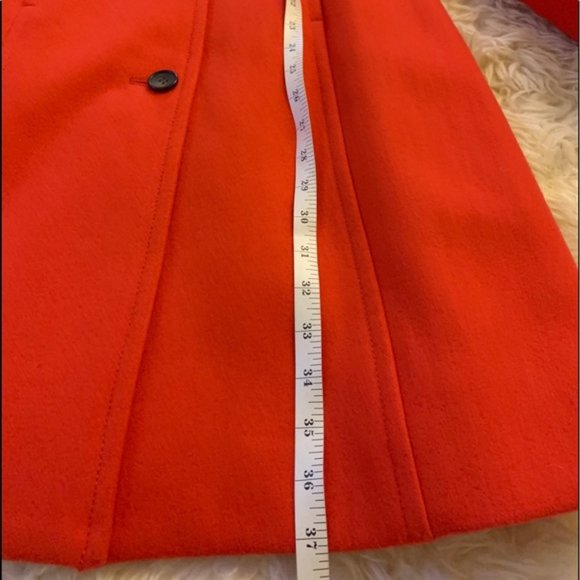 J.Crew Factory Red Wool Coat - Size 0 - Picture 6 of 9